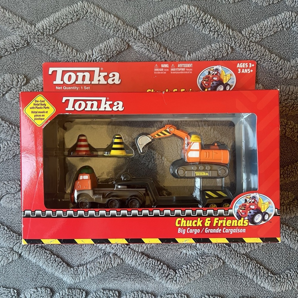 Tonka Chuck & Friends Big Cargo Die-Cast Excavator Transport Set Maisto New